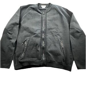BRADY Jacket Medium 3D Knit Seamless‎ Bomber Jacket Full ZIp Onyx Made In Usa